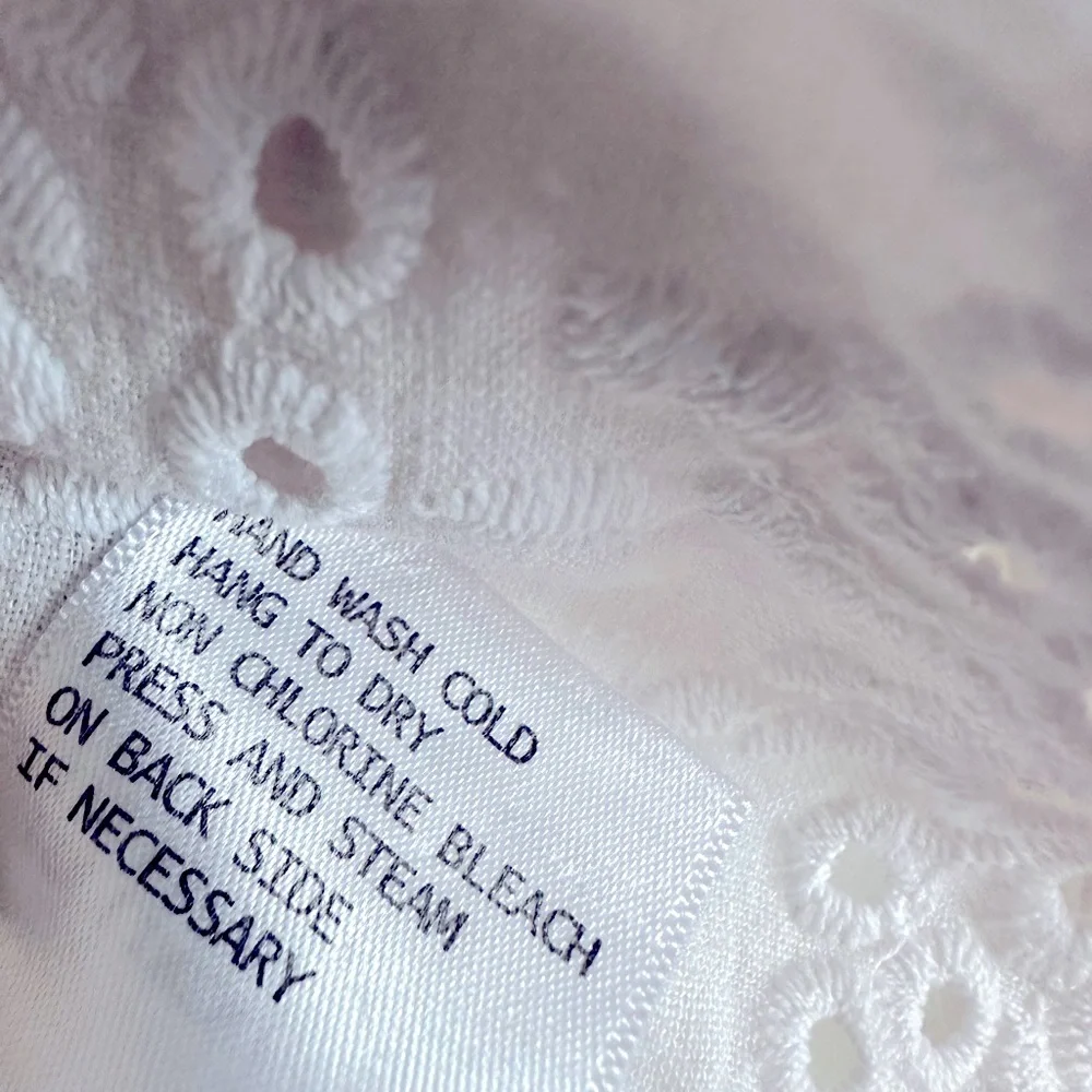 Rose & Thyme White Sleeveless Linen Blend Top With Eyelet Trim Size 1X - Picture 6 of 8